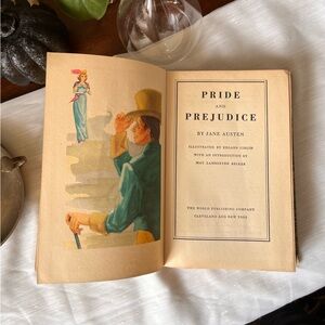 Pride & Prejudice Jane Austen Rainbow Classics 1946 Illustrated E Cirlin Vintage